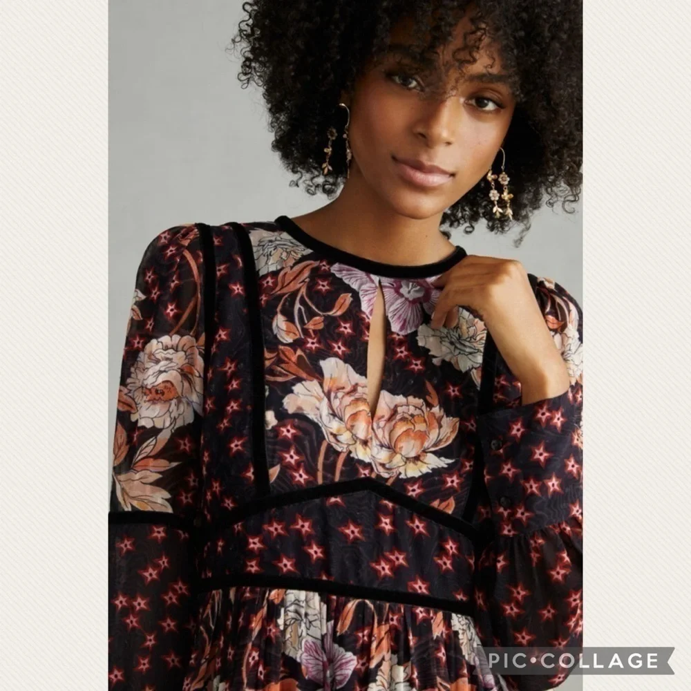NWT Temperley London x Anthro Mixed-Print Tiered Mini Dress (Price Firm) - Picture 4 of 15